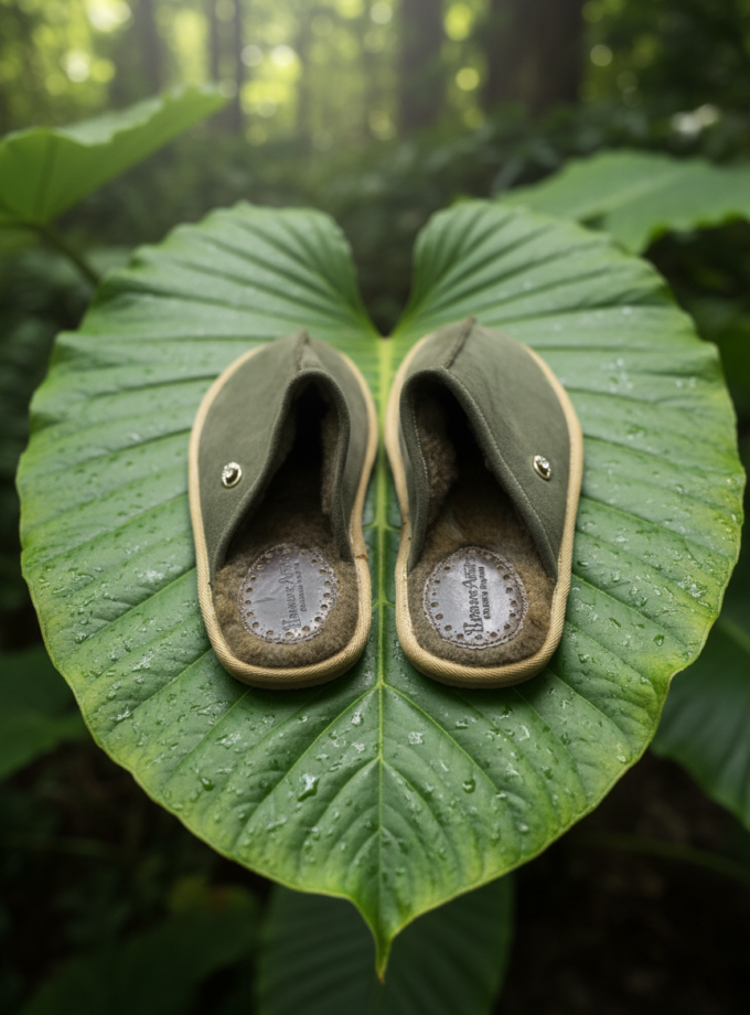 Nazarene Amictus Hearth — Fur-Lined Suede Slides